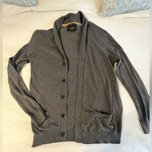 Pull&Bear Gray Cardigan Sweater V-Neck Knit